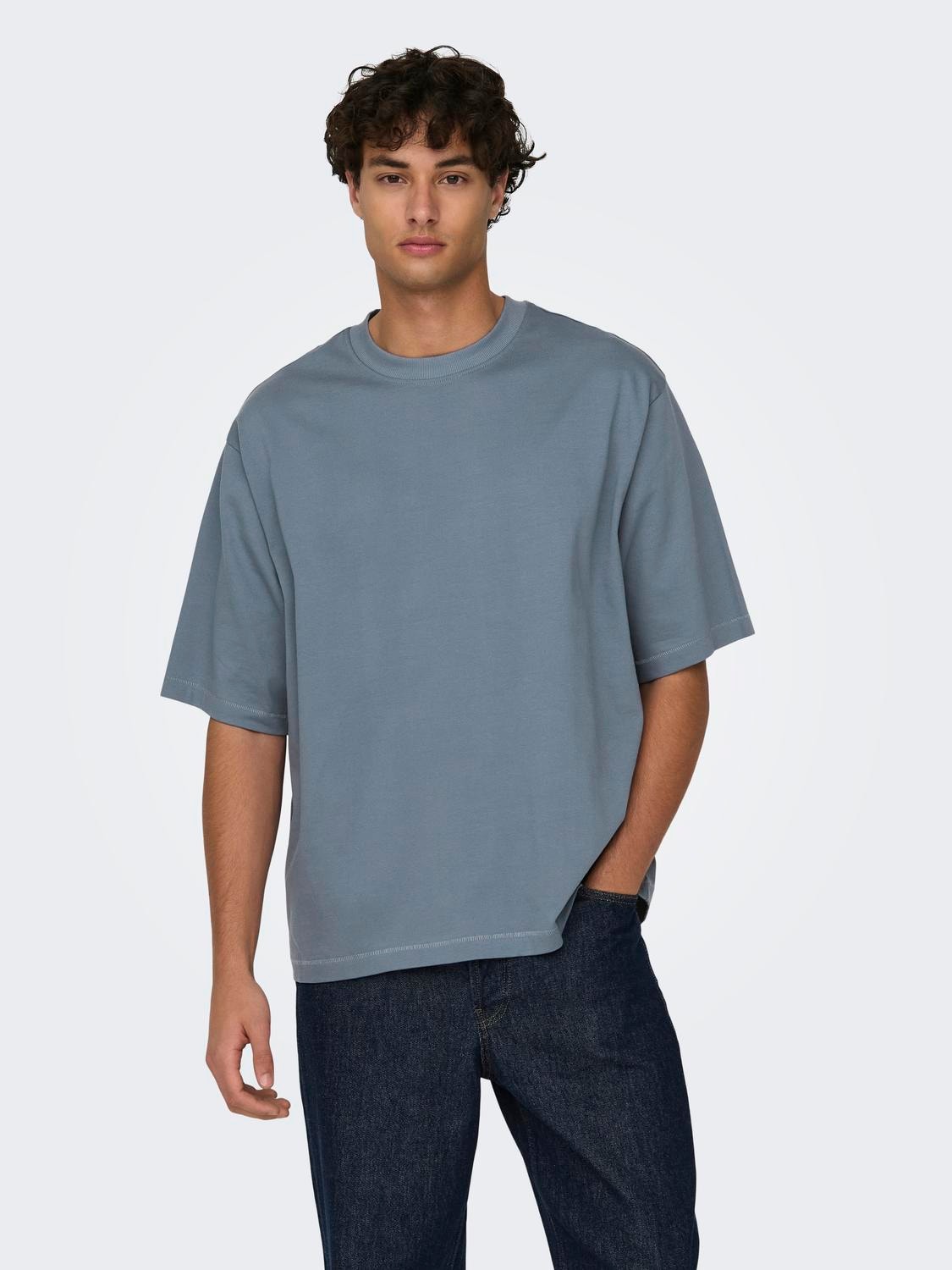 ONLY & SONS Camisetas Corte oversized Cuello redondo -Flint Stone - 22027787