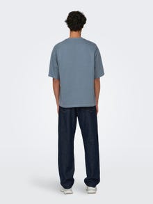 ONLY & SONS T-shirts Oversize Fit Col rond -Flint Stone - 22027787