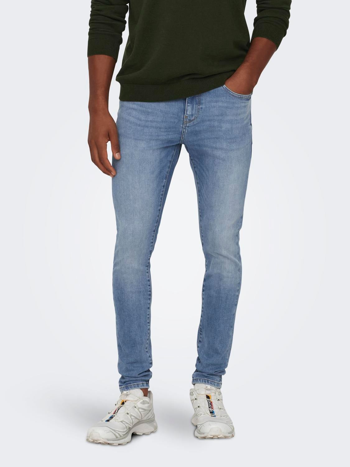 Onsfly Mid Rise Spray On Fit Jeans