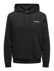 ONLY & SONS Regular fit Hoodie Sweatshirt -Black - 22027855