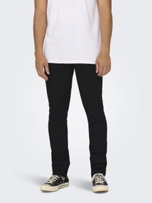 ONLY & SONS Slim fit Mid rise Jeans -Black Denim - 22027899