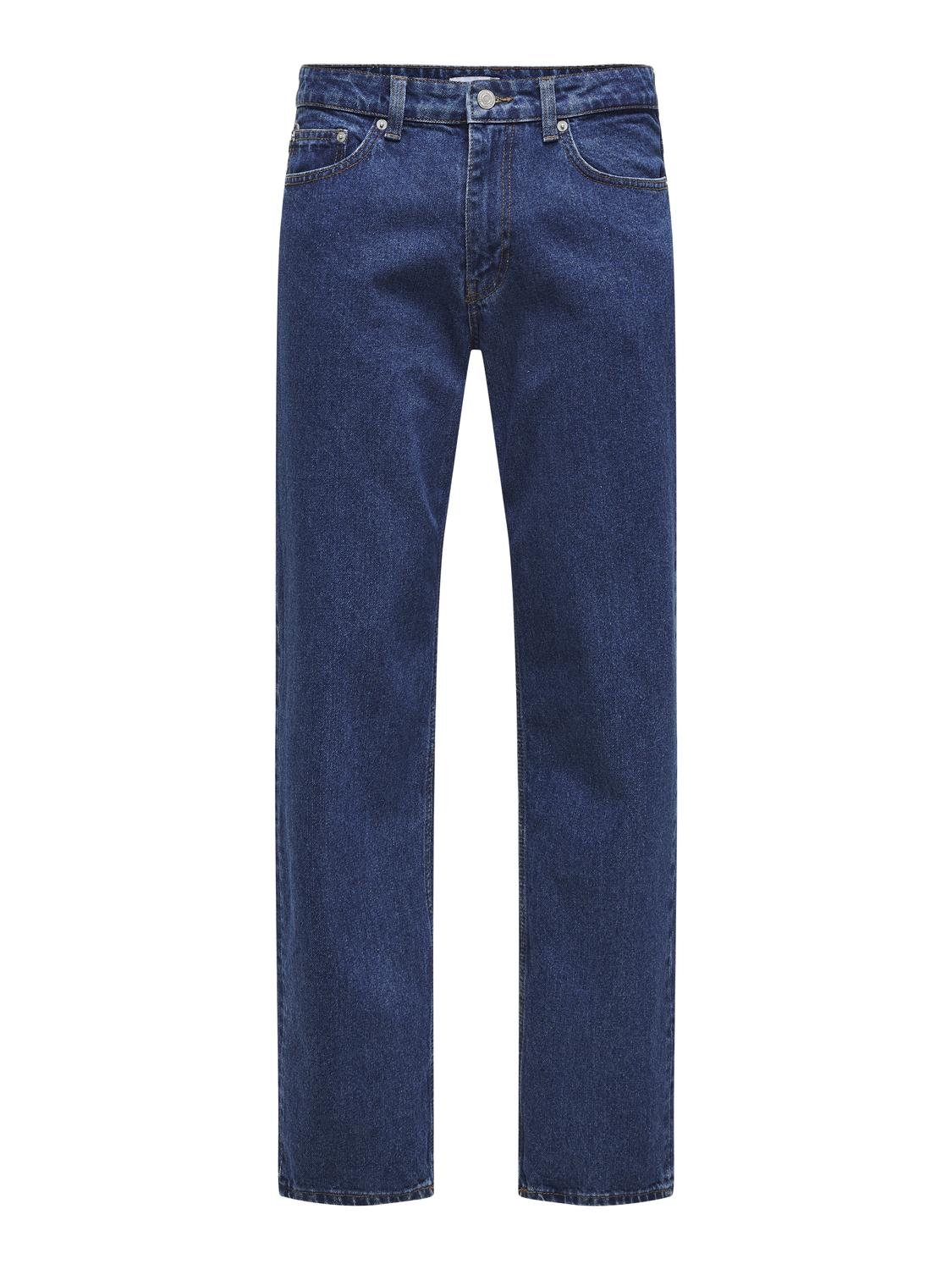 ONLY & SONS ONSEdge Straight Jeans -Medium Blue Denim - 22027901