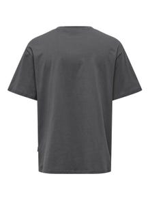 ONLY & SONS Relaxed Fit Round Neck Box sleeves T-Shirt -Grey Pinstripe - 22027946