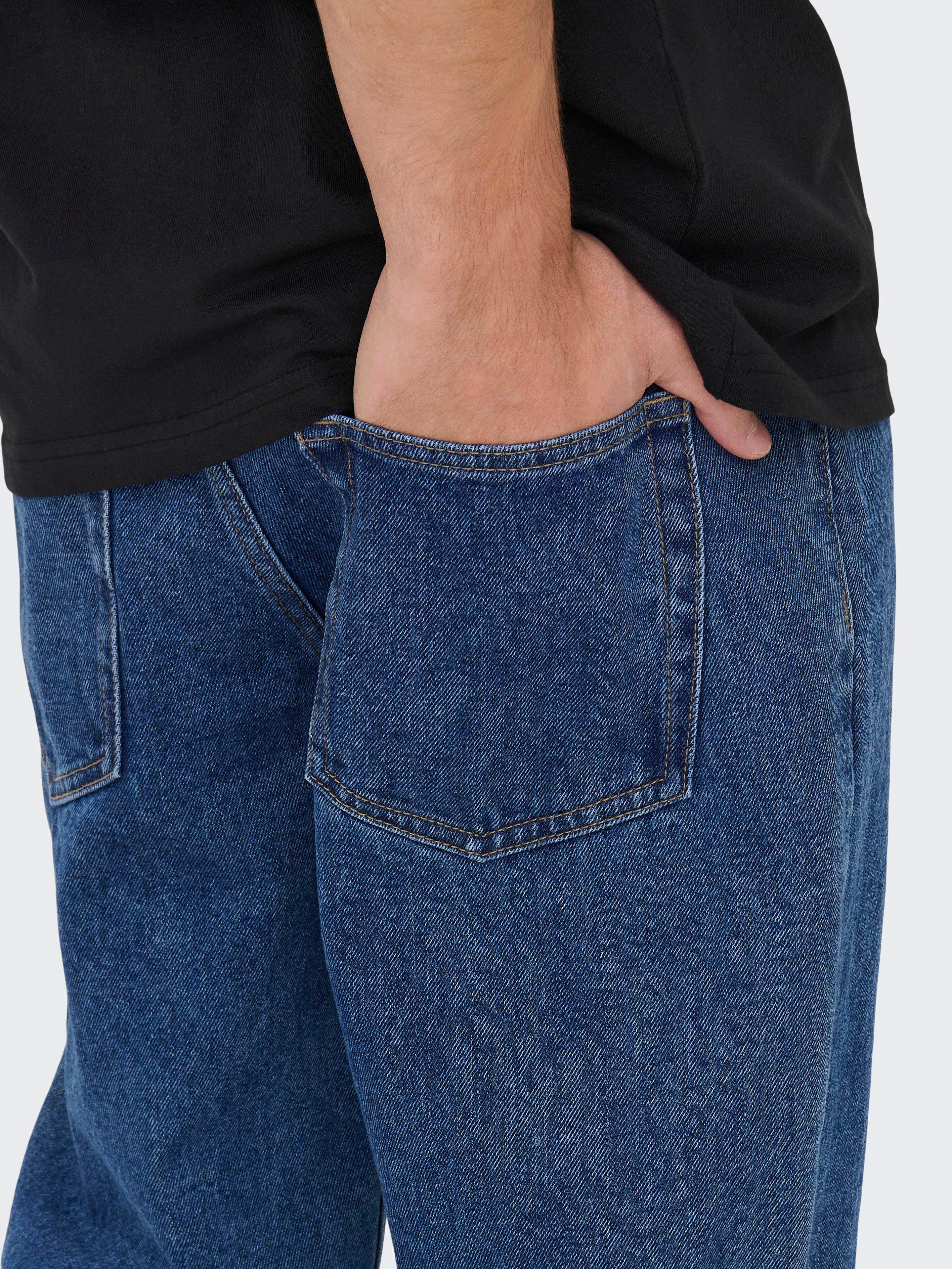 ONSEDGE Mid waist Straight Fit Jeans | Medium Blue | ONLY