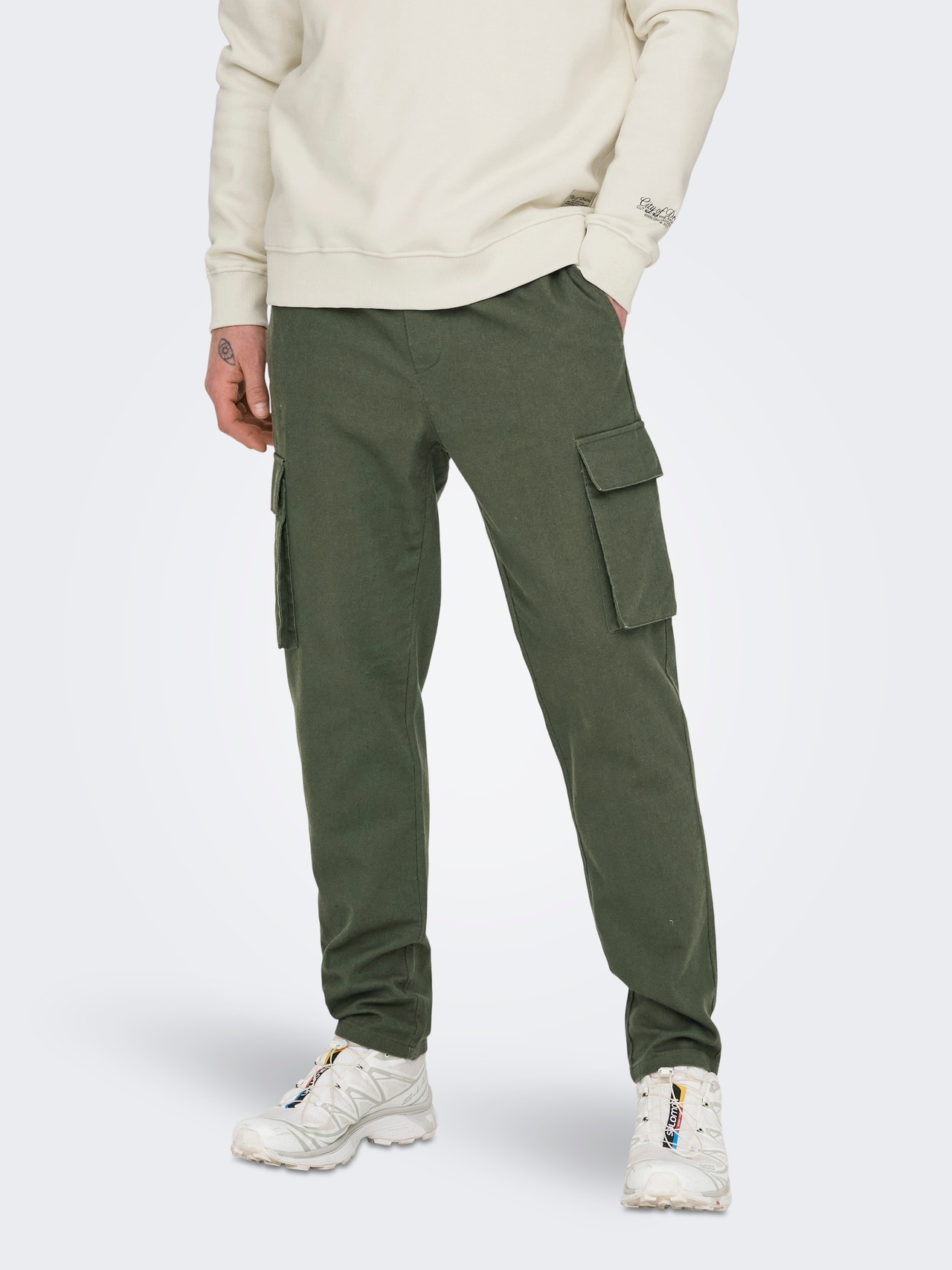 ONLY & SONS ONSLINUS Tapered Fit Cargo trousers -Olive Night - 22028268