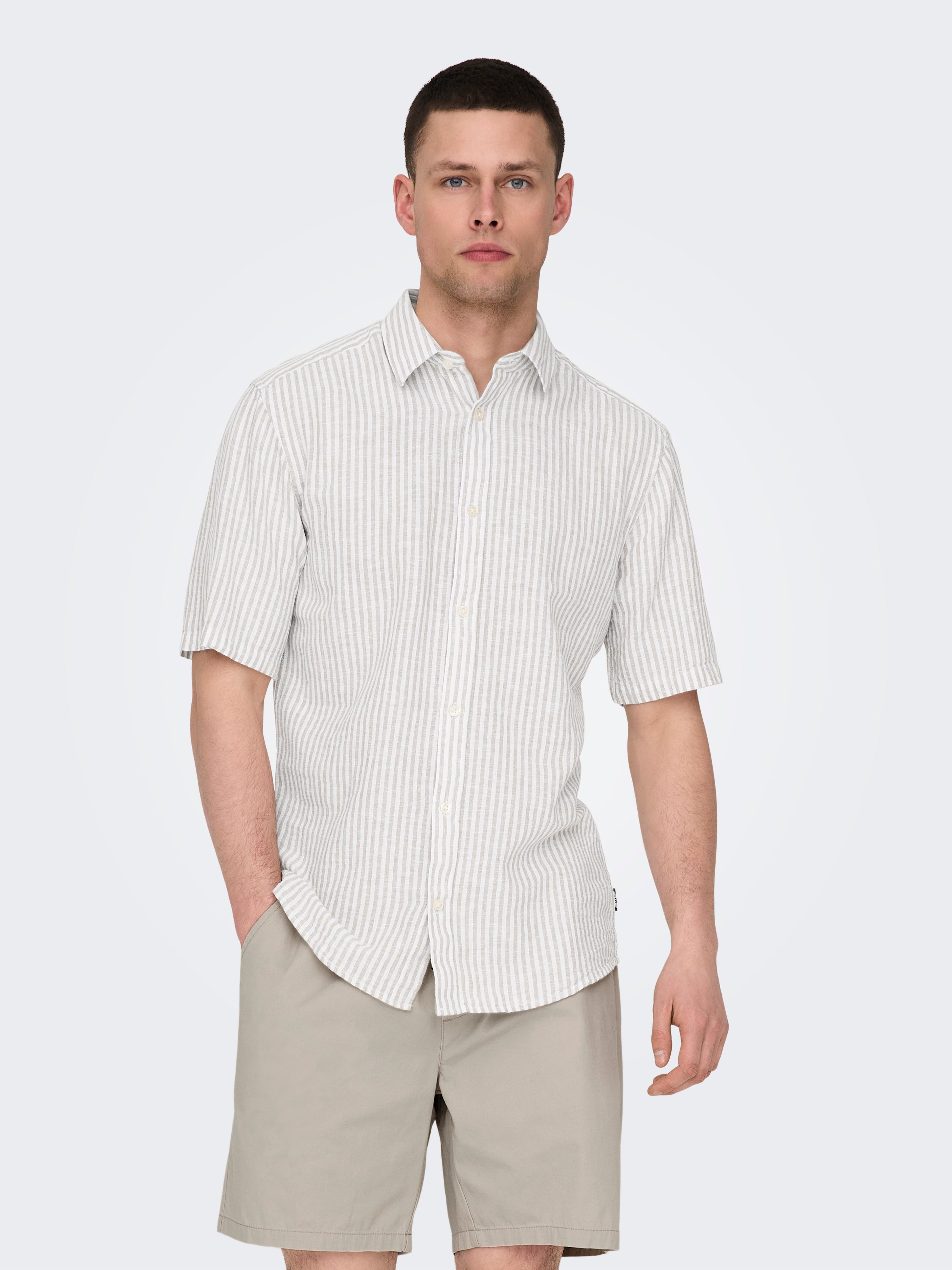 Only & Sons Brown Cotton Shortsleeve Shirt main image 0