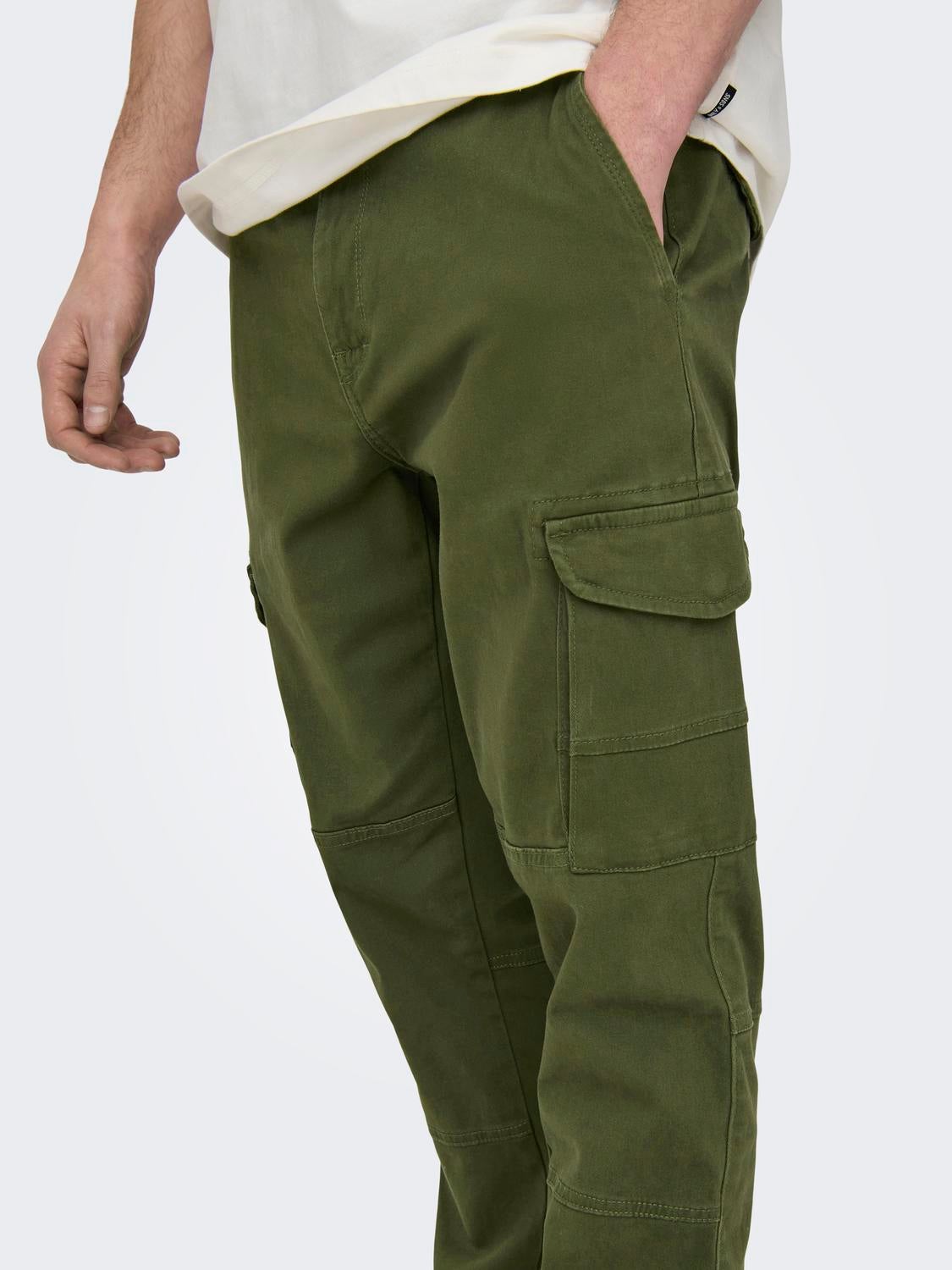 TAPERED BAGGY TROUSERS in green | JW Anderson RO