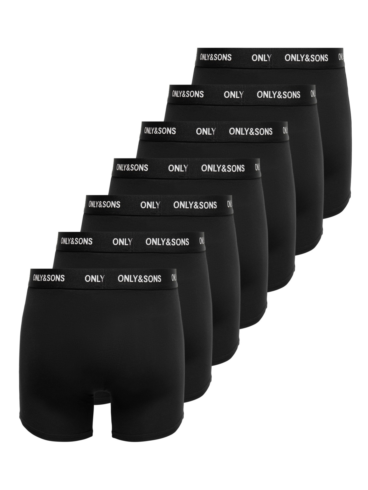 Only & Sons ONSFITZ SOLID 7 PACK - Boxershort - black/zwart Only & Sons ONSFITZ SOLID 7 PACK - Boxershort - black/zwart