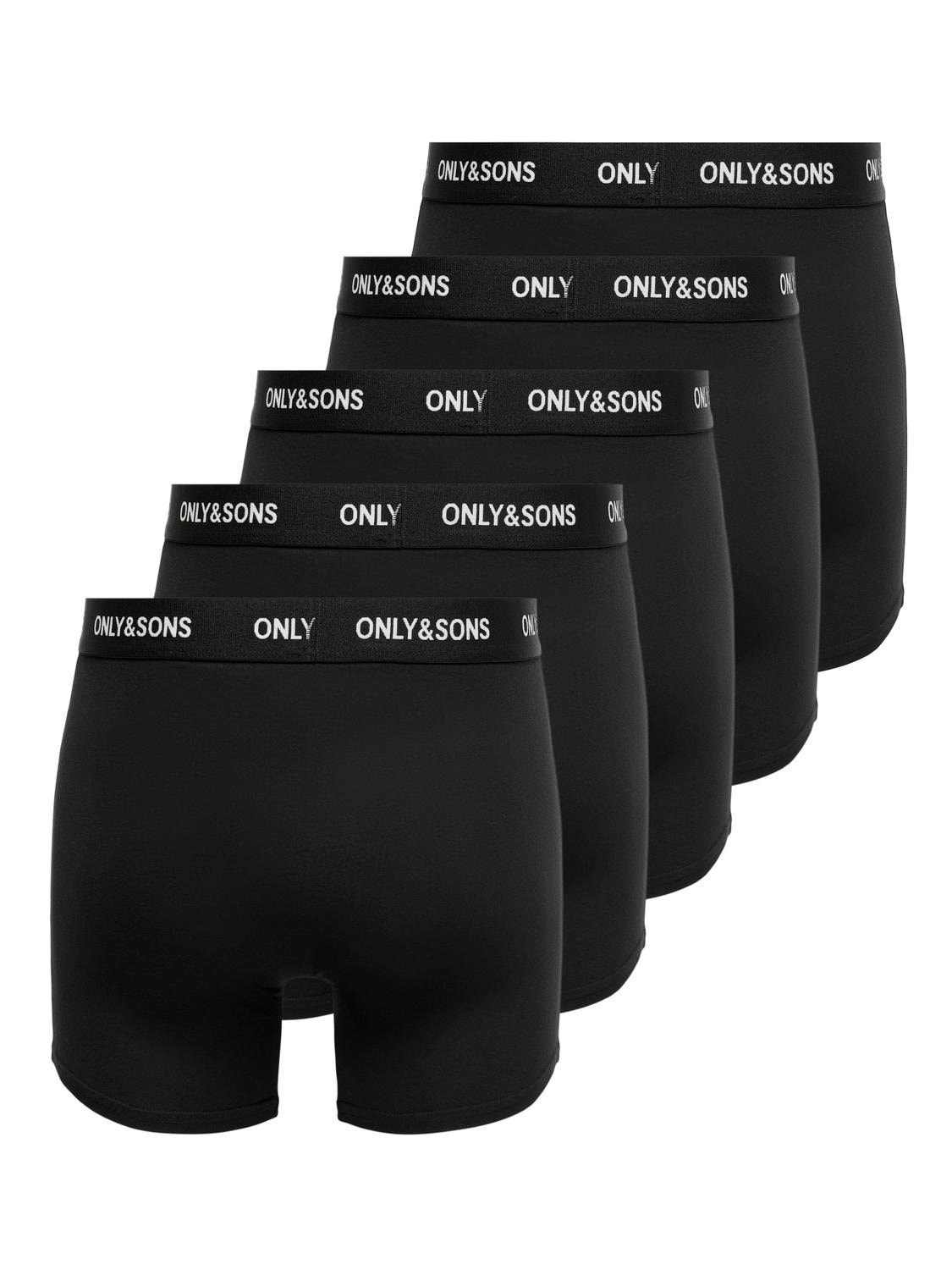 ONLY & SONS 5-pack trunks -Black - 22028439