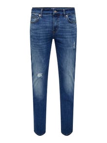 ONLY & SONS Slim Fit Mid Rise Jeans -Medium Blue Denim - 22028519