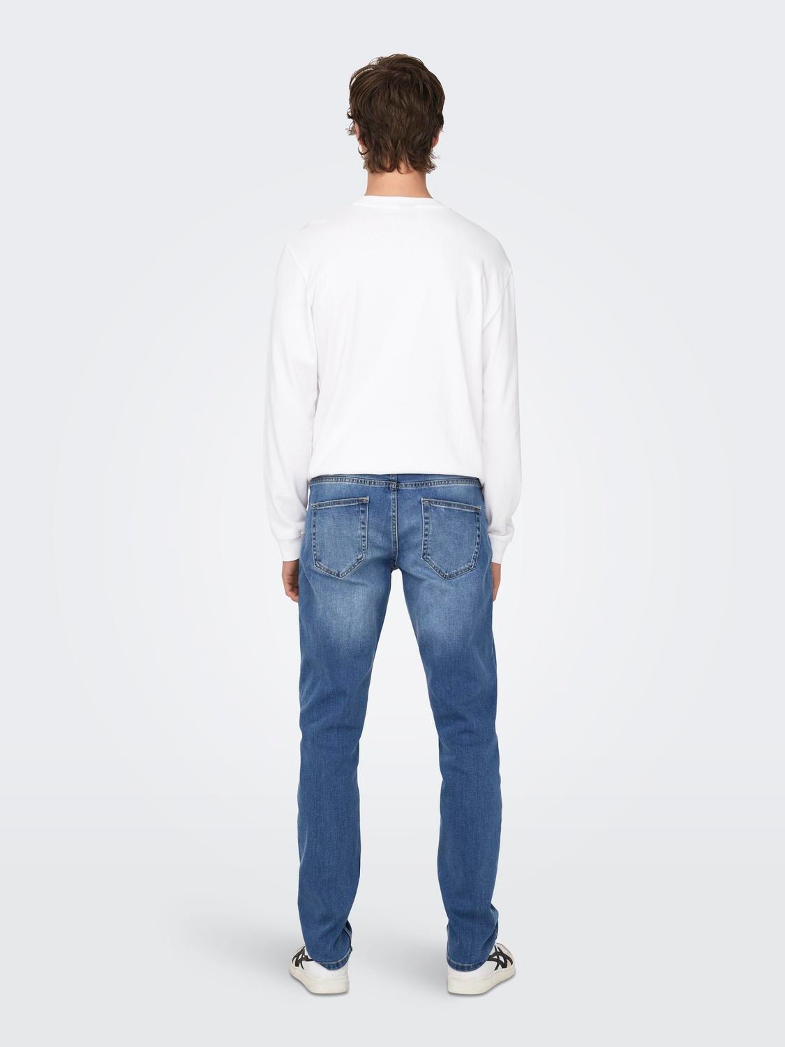 ONLY & SONS ONSWeft Regular Denim Jeans -Medium Blue Denim - 22028521