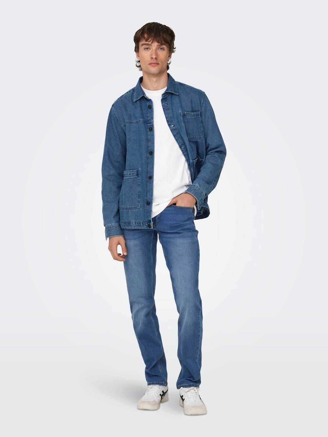 ONLY & SONS ONSWeft Regular Denim Jeans -Medium Blue Denim - 22028521