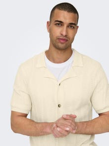 ONLY & SONS Knitted shirt with short sleeves -Antique White - 22028576