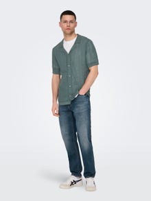 ONLY & SONS Strikket skjorte med korte ærmer -Balsam Green - 22028576