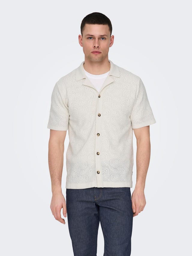 ONLY & SONS Regular Fit Resort-krage Strikket cardigan - 22028578