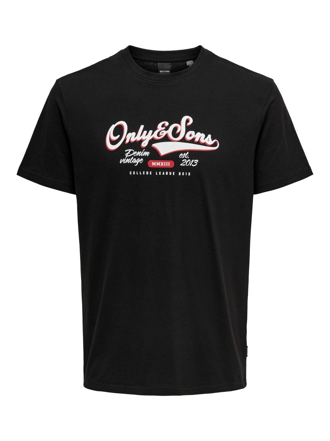 ONLY & SONS Regular fit O-hals T-shirts -Black - 22028593