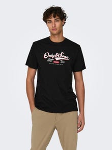 ONLY & SONS T-shirts Regular Fit Col rond -Black - 22028593