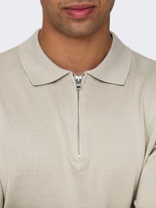 ONLY & SONS Regular Fit Polo Pullover -Silver Lining - 22028606