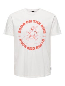 ONLY & SONS T-shirts Regular Fit Col rond -Cloud Dancer - 22028688