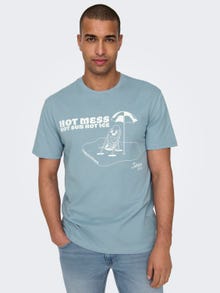 ONLY & SONS Regular fit O-hals T-shirts -Mountain Spring - 22028688