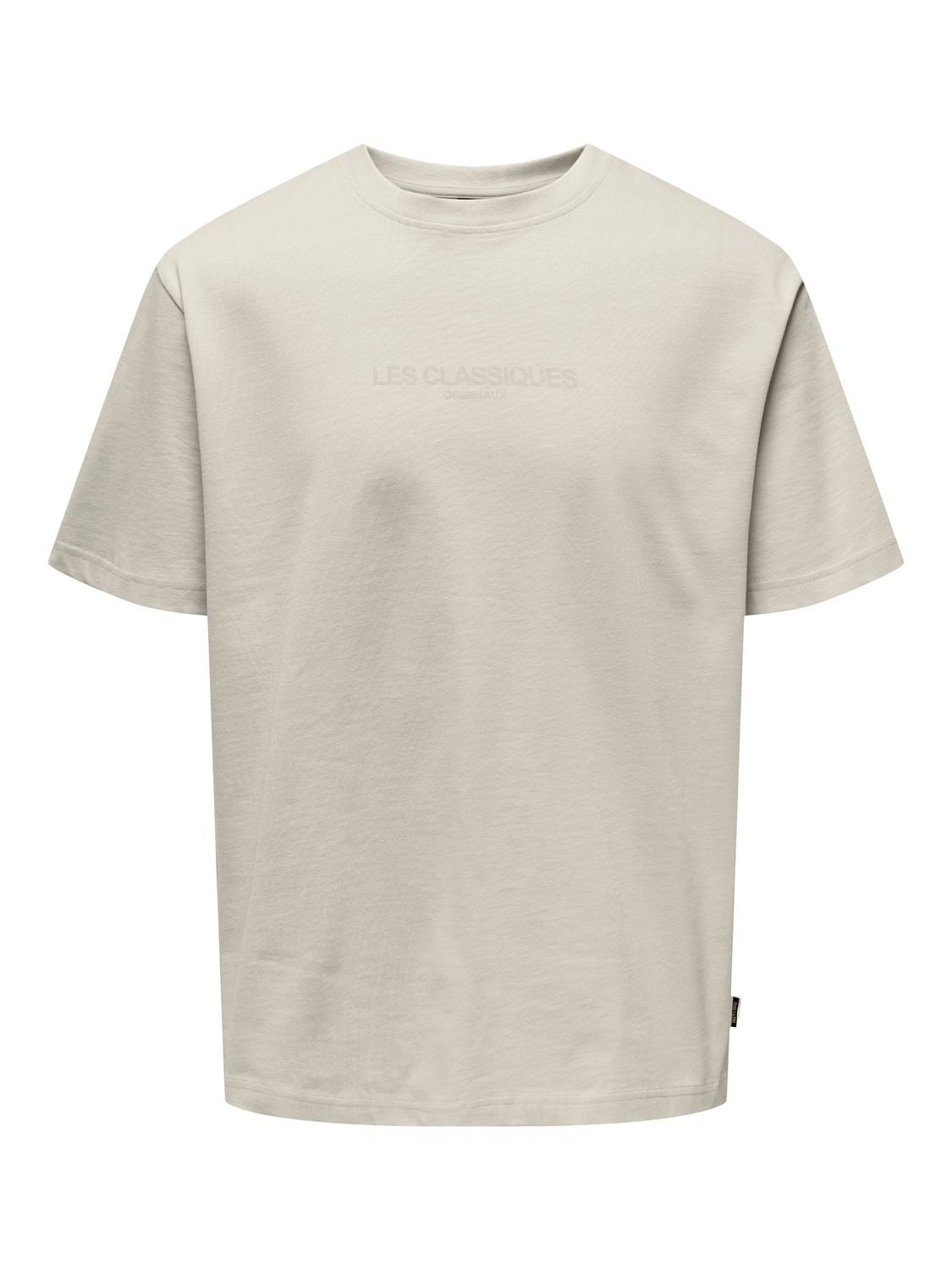 Relaxed Fit Round Neck T-Shirt, Light Grey