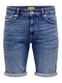 ONLY & SONS Regular Fit Middels høy midje Shorts -Dark Blue Denim - 22028773