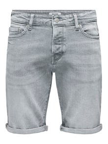 ONLY & SONS Regular Fit Middels høy midje Shorts -Medium Grey Denim - 22028774