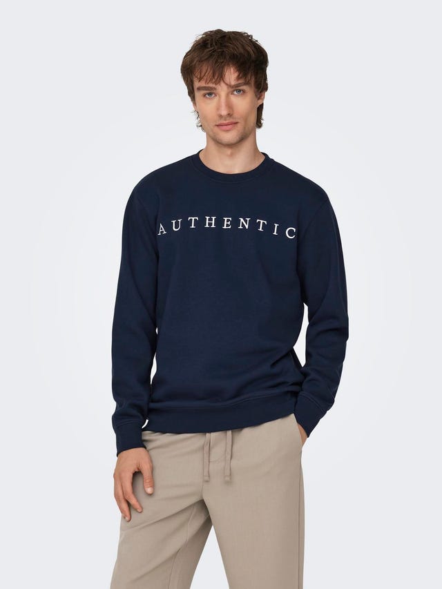 ONLY & SONS Sweat-shirt Regular Fit Col ras du cou - 22028798