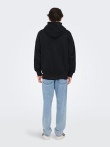 ONLY & SONS Hoodie with full zip -Black - 22028837