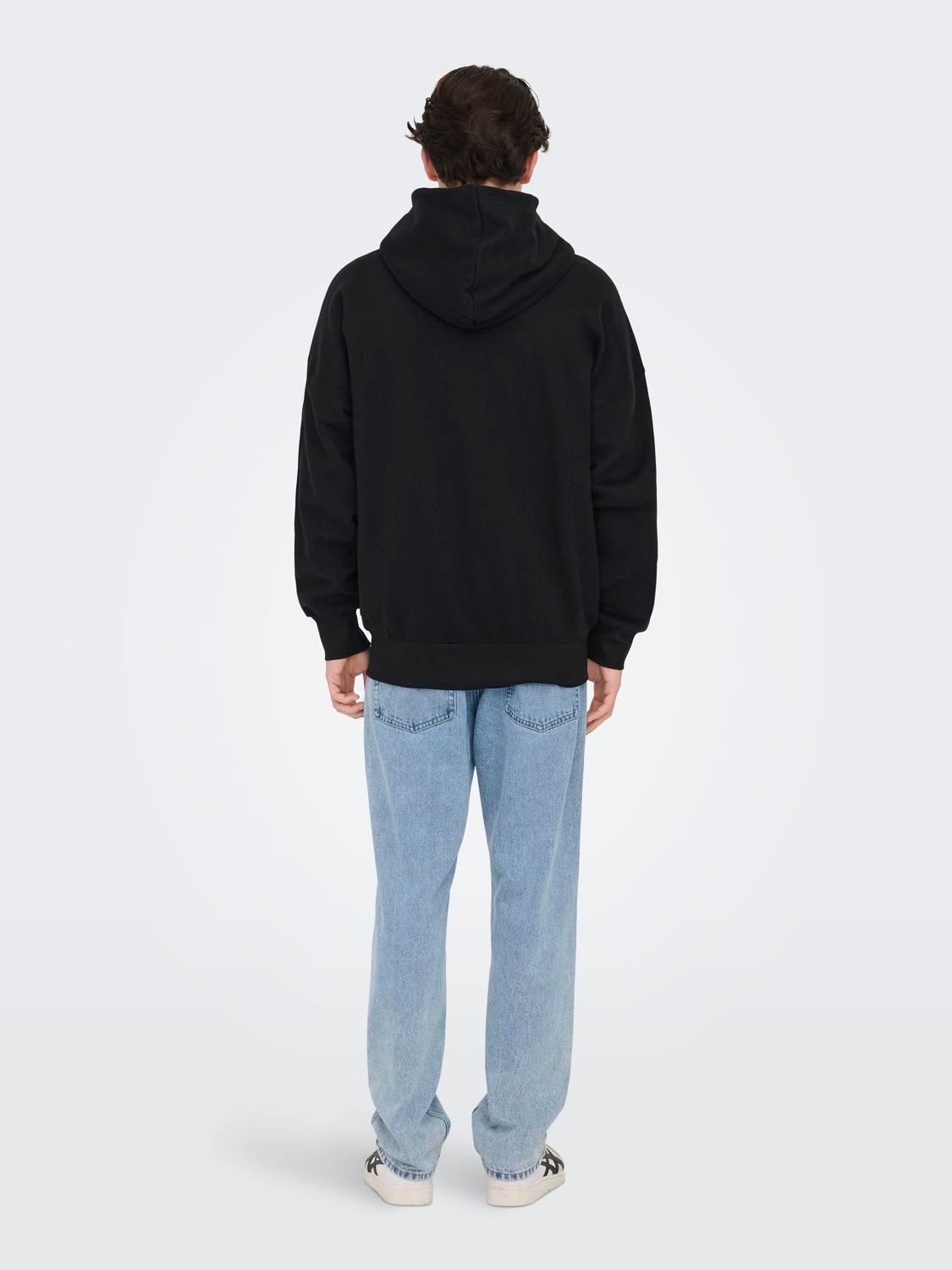 ONLY & SONS Hoodie with full zip -Black - 22028837