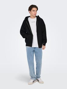 ONLY & SONS Hoodie with full zip -Black - 22028837