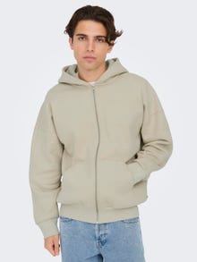 ONLY & SONS Sweat-shirt Relaxed Fit Sweat à capuche -Silver Lining - 22028837