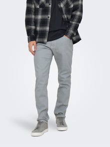 ONLY & SONS Tavapärane lõige Keskmine vöökoht Teksad -Light Grey Denim - 22029013