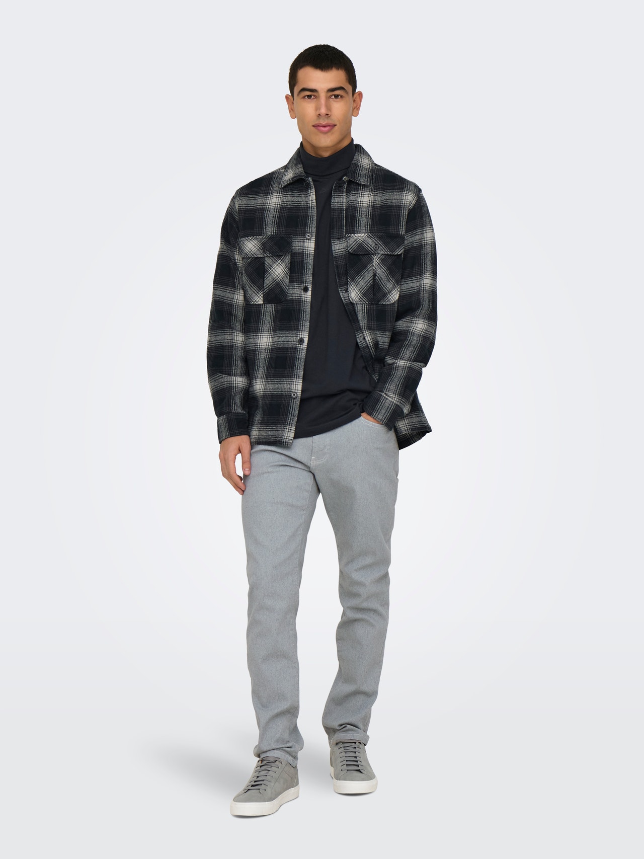 ONLY & SONS Tavapärane lõige Keskmine vöökoht Teksad -Light Grey Denim - 22029013