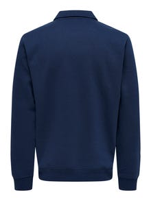 ONLY & SONS Half zip sweatshirt -Dress Blues - 22029048