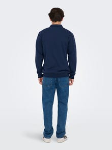 ONLY & SONS Normal geschnitten Hoch geschlossen Tief angesetzte Schulter Sweatshirt -Dress Blues - 22029048