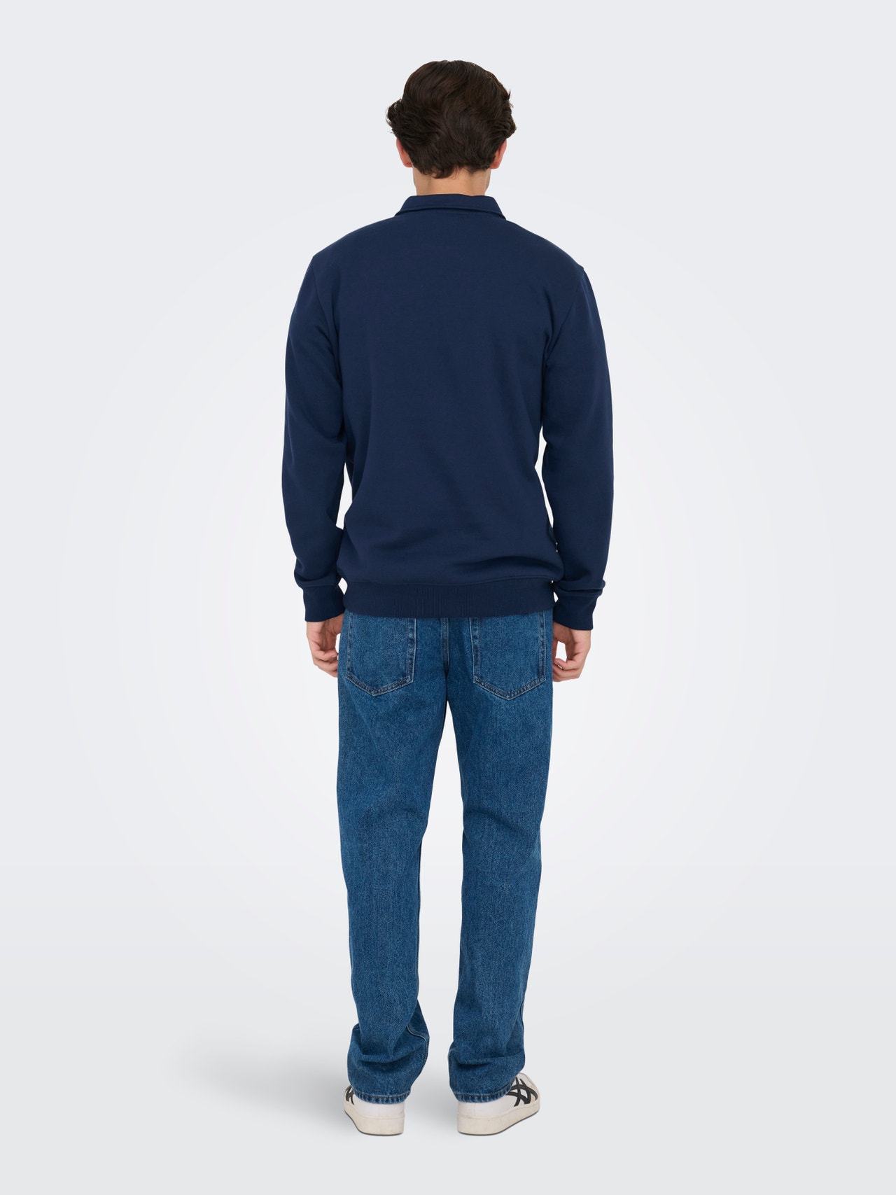 ONLY & SONS Normal geschnitten Hoch geschlossen Tief angesetzte Schulter Sweatshirt -Dress Blues - 22029048