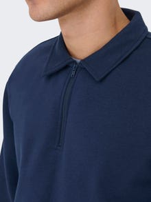 ONLY & SONS Normal geschnitten Hoch geschlossen Tief angesetzte Schulter Sweatshirt -Dress Blues - 22029048