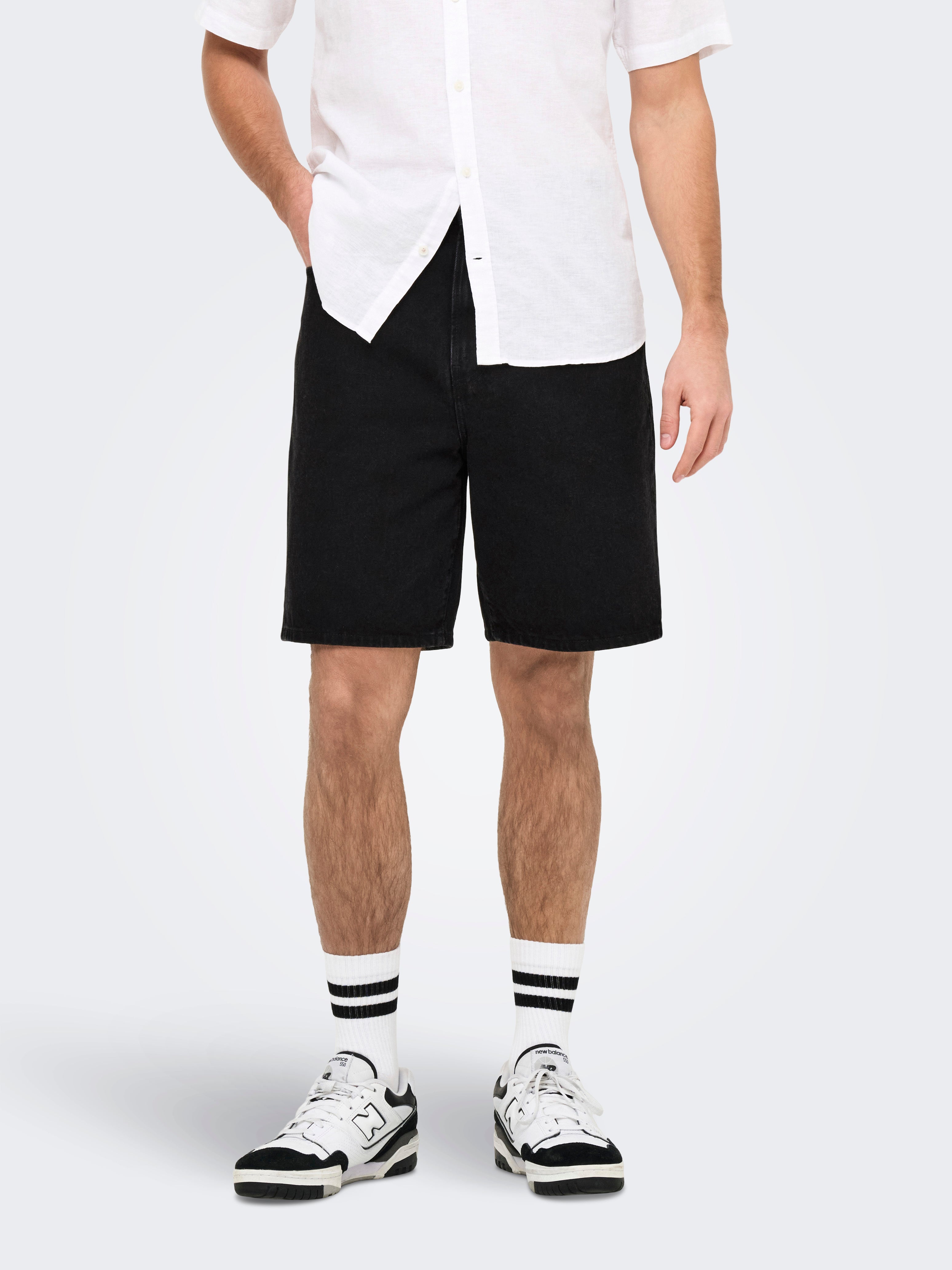 Thumbnail - Onsfade Mittlere Taille Locker Geschnitten Shorts