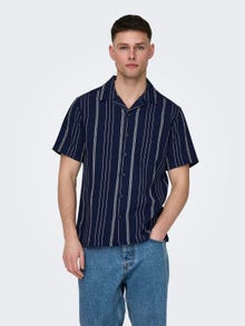 ONLY & SONS Regular Fit Resort collar Shirt -Dark Navy - 22029099