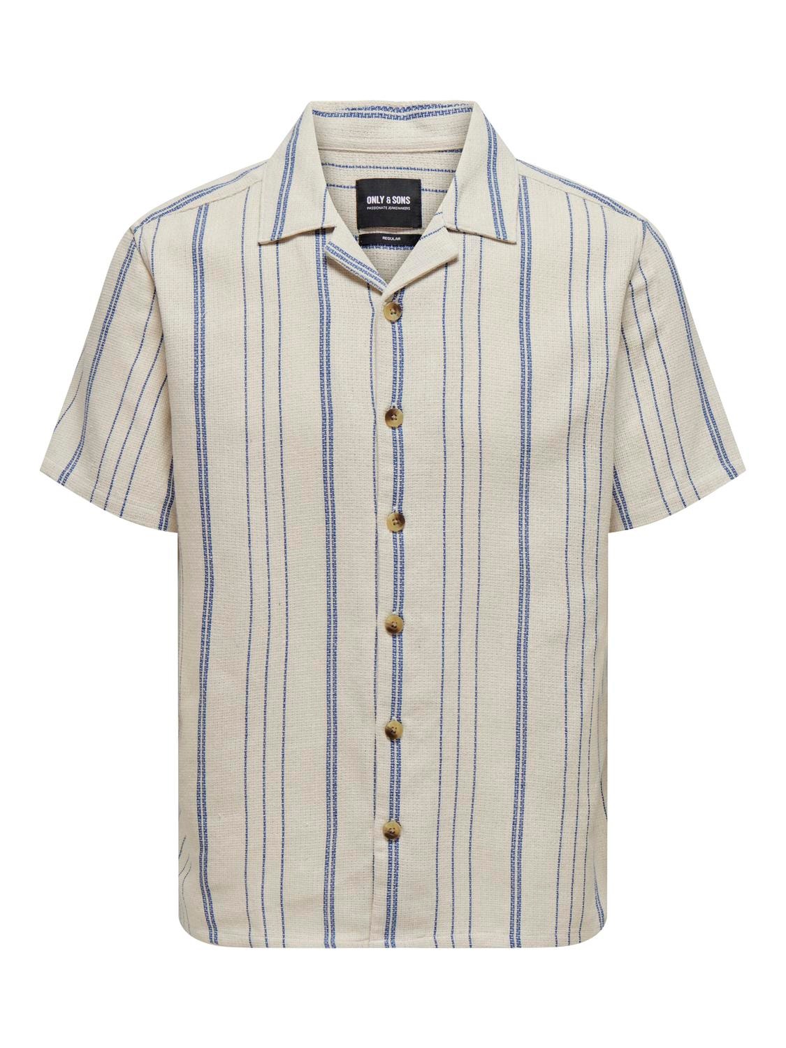 ONLY & SONS Regular Fit Resort collar Shirt -Cloud Dancer - 22029099