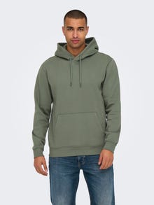 ONLY & SONS Tavapärane lõige Kapuuts Dressipluusid -Castor Gray - 22029225