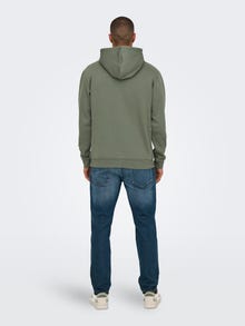 ONLY & SONS Tavapärane lõige Kapuuts Dressipluusid -Castor Gray - 22029225