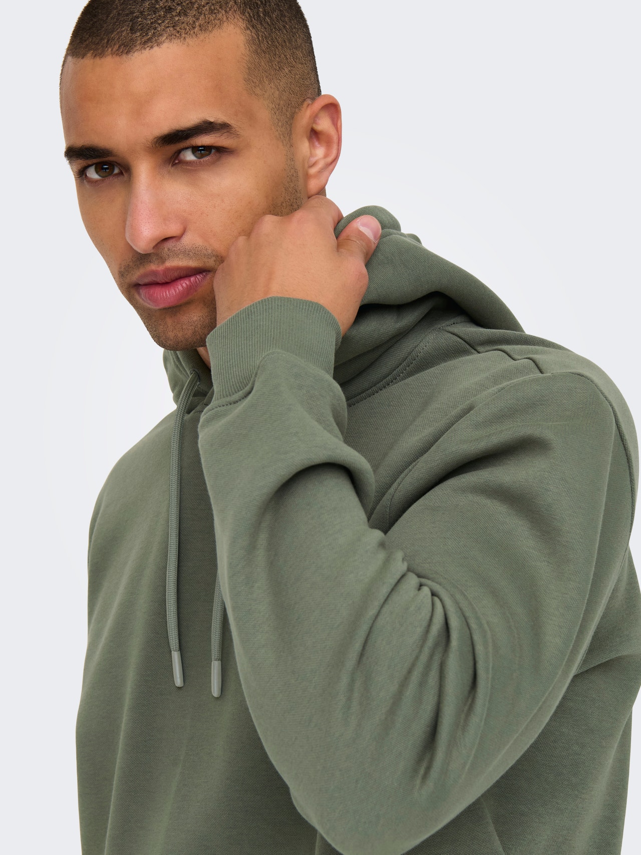 ONLY & SONS Tavapärane lõige Kapuuts Dressipluusid -Castor Gray - 22029225