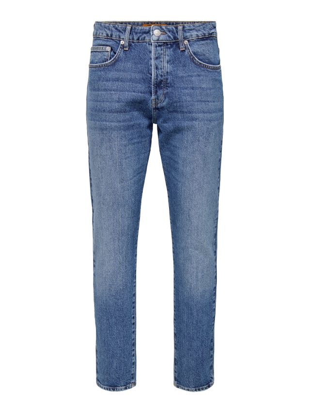 Jeans Only & Sons Para Hombre - Corte Ajustado, 98% Algodón 2% Elastano, Cintura Normal Y Cierre De Botón