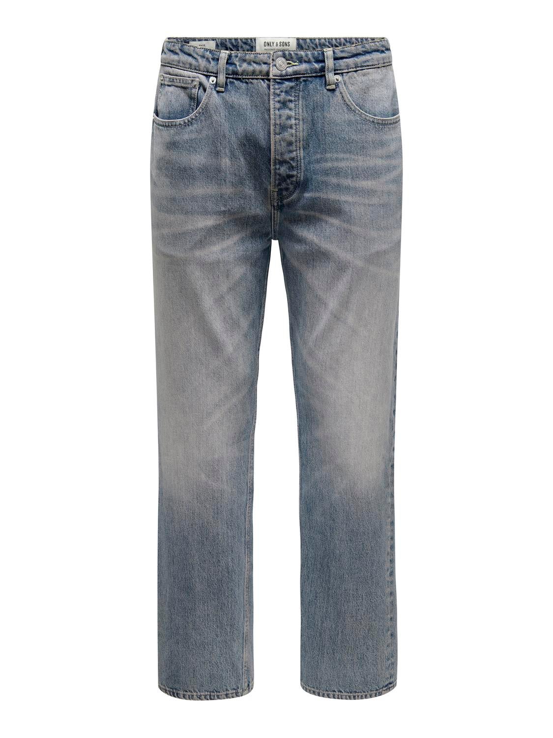 Onsfade Mittlere Taille Karotte, Locker Geschnitten Jeans