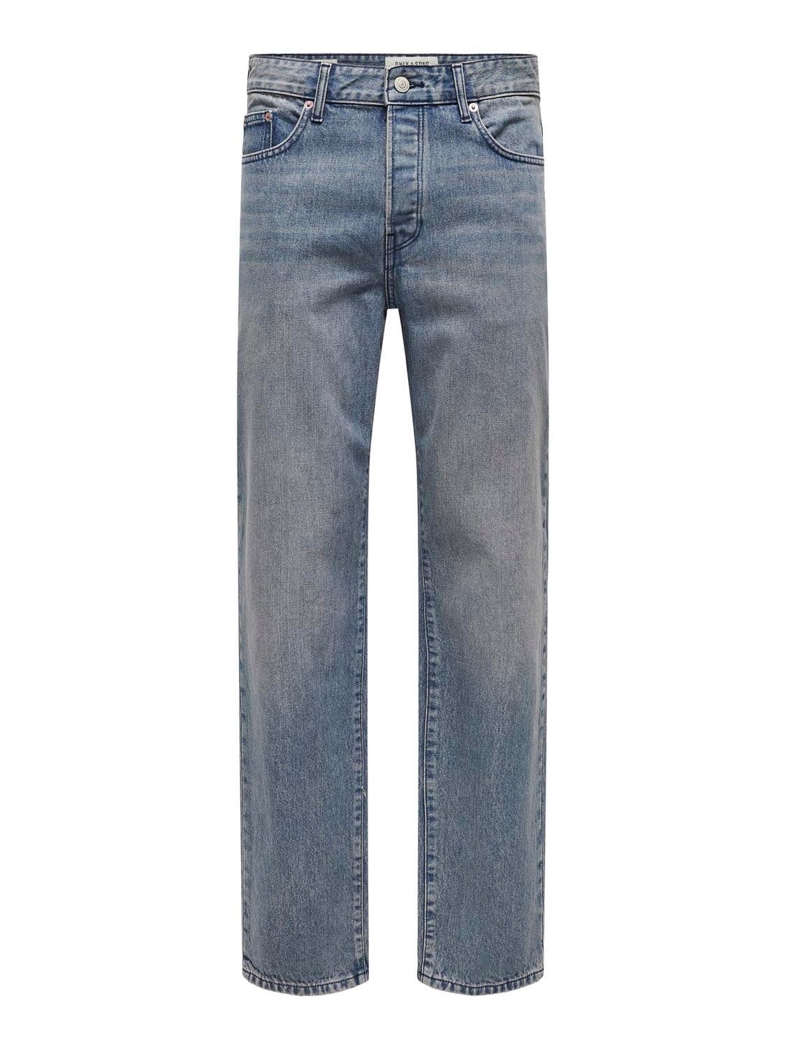 Onsedge Mittlere Taille Gerade Geschnitten Jeans