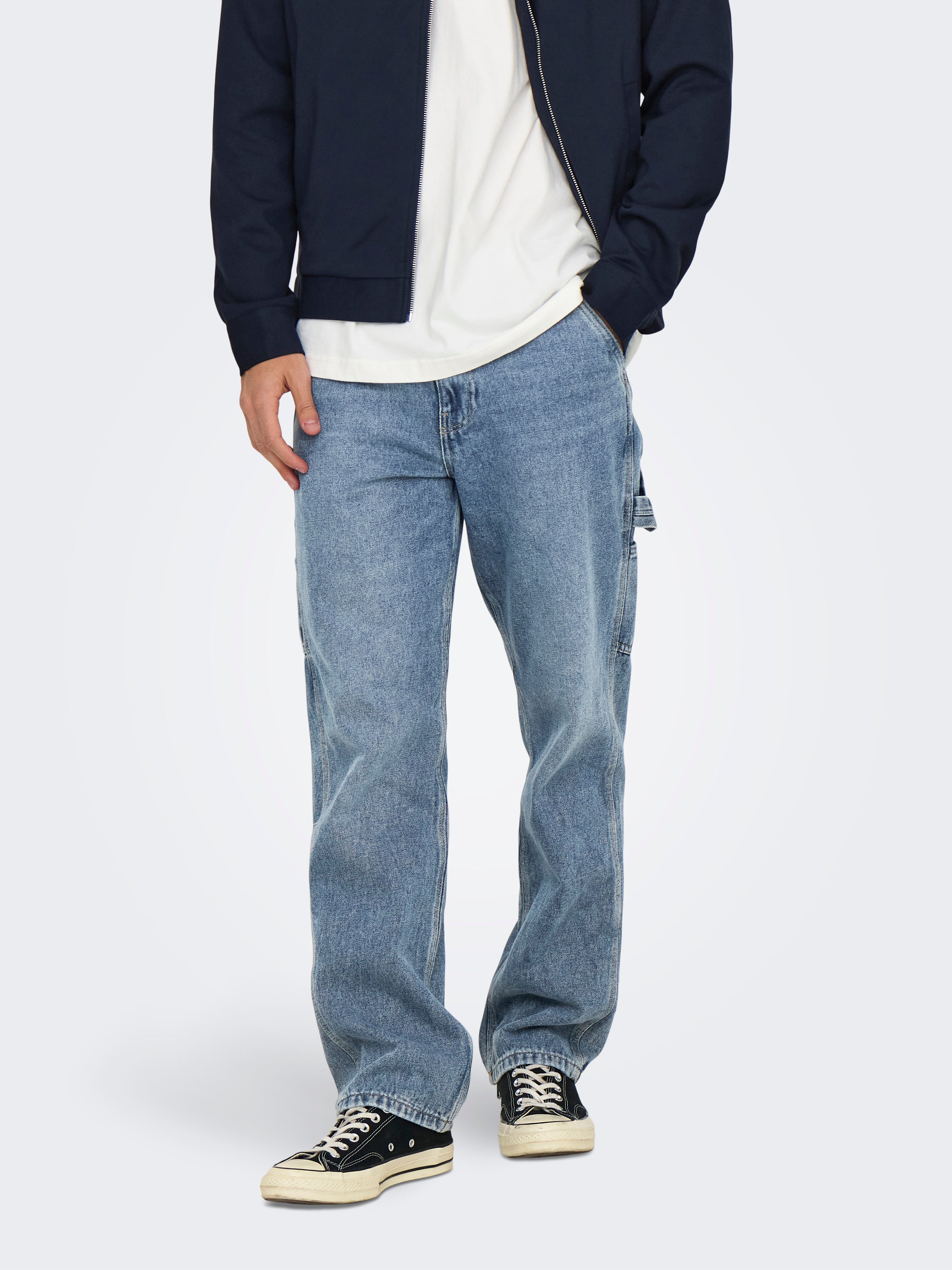 Onsedge Mittlere Taille Gerade Geschnitten Jeans