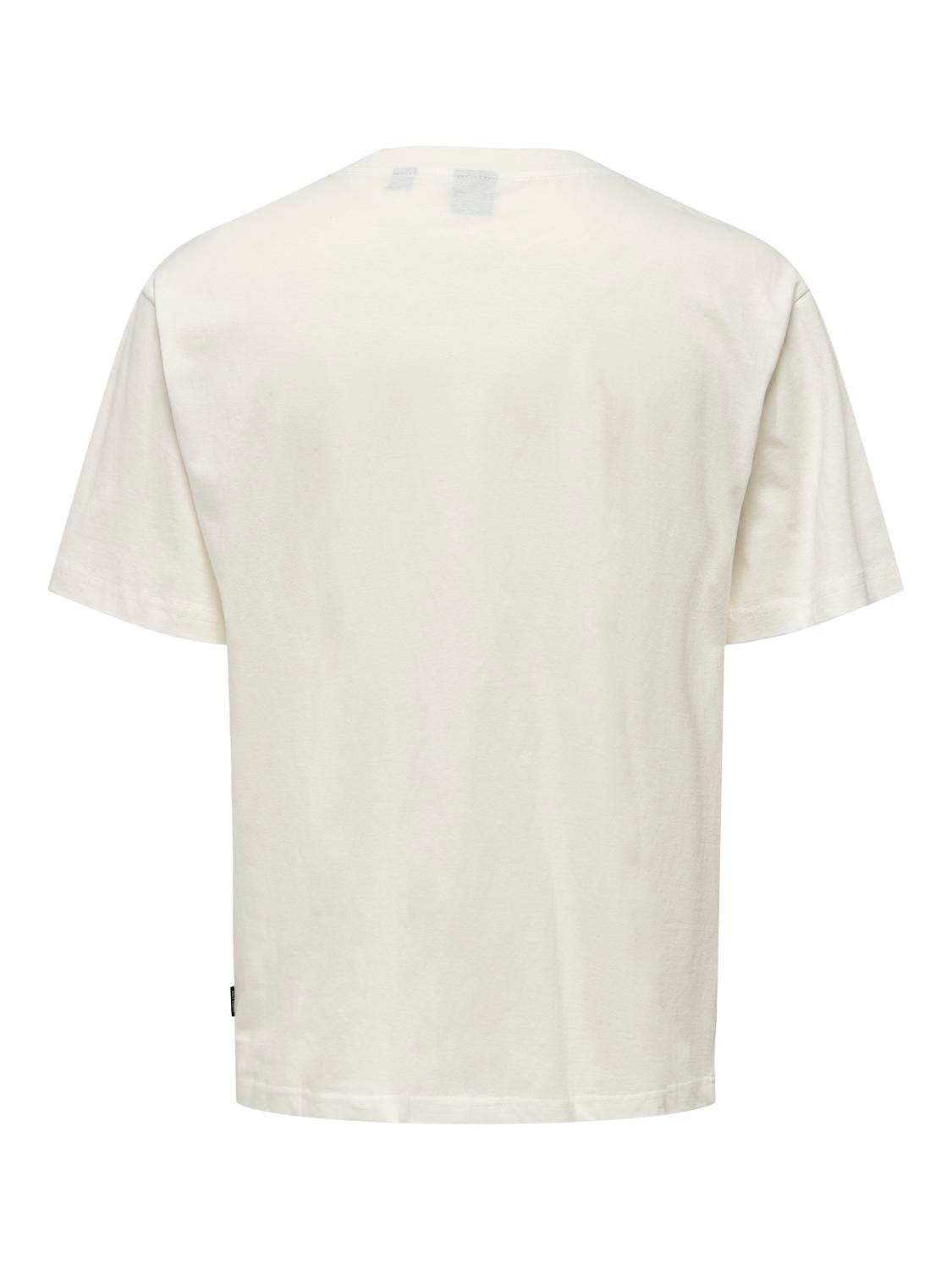 ONLY & SONS Locker geschnitten Rundhals T-Shirt -Cloud Dancer - 22029435