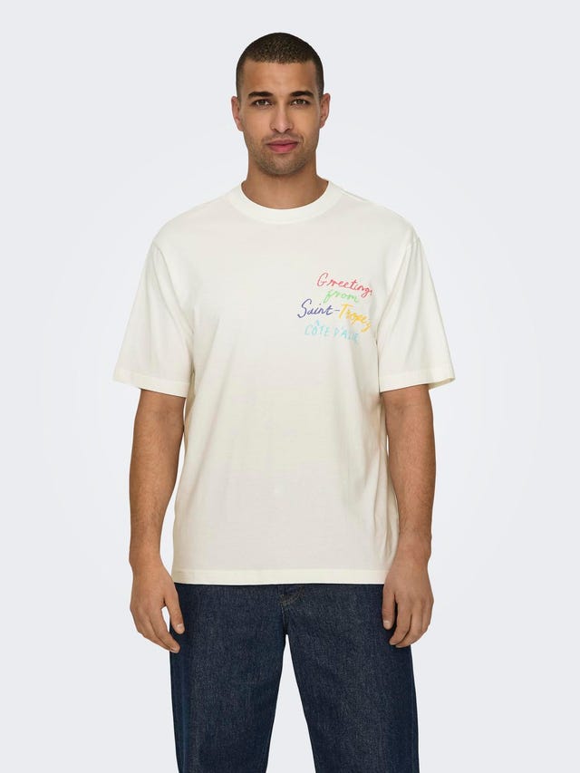 ONLY & SONS T-shirts Relaxed Fit Col rond - 22029468